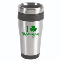 I Clover Shenanigans Irish Shamrock 16oz Travel Tumbler