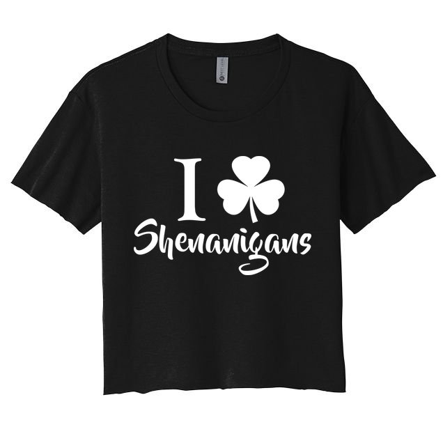 I Clover Shenanigans Irish Shamrock Crop Top