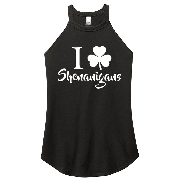 I Clover Shenanigans Irish Shamrock Women's Perfect Tri Rocker Tank