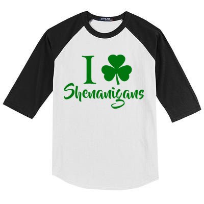 I Clover Shenanigans Irish Shamrock Kids Colorblock Raglan Jersey