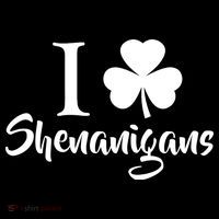 I Clover Shenanigans Irish Shamrock Short Acrylic Beanie