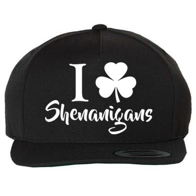 I Clover Shenanigans Irish Shamrock Wool Snapback Cap