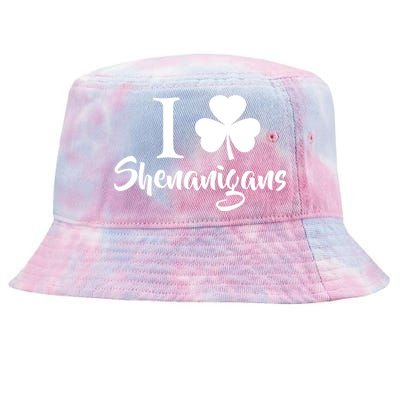 I Clover Shenanigans Irish Shamrock Tie-Dyed Bucket Hat