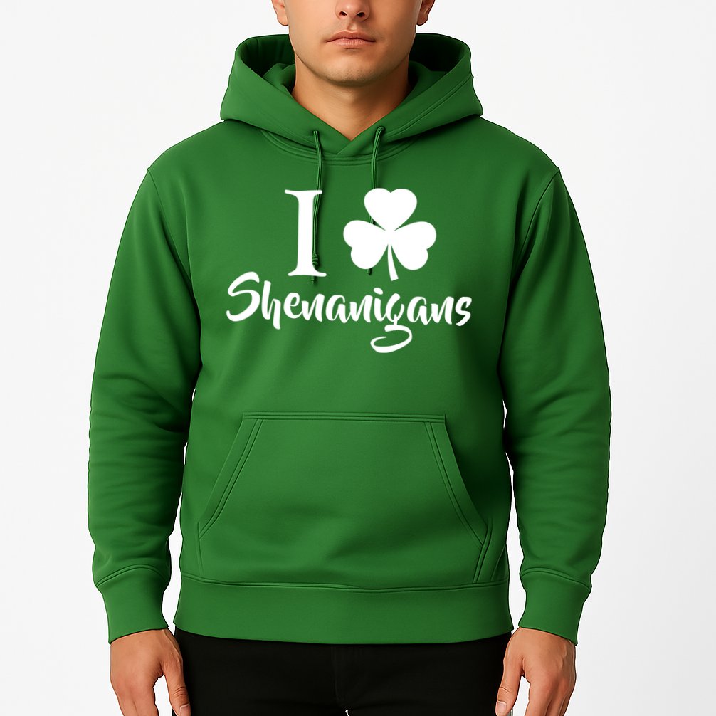 I Clover Shenanigans Irish Shamrock Hoodie