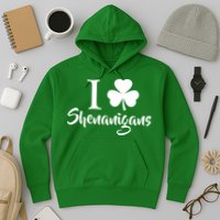 I Clover Shenanigans Irish Shamrock Hoodie