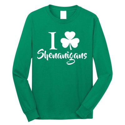 I Clover Shenanigans Irish Shamrock Long Sleeve Shirt