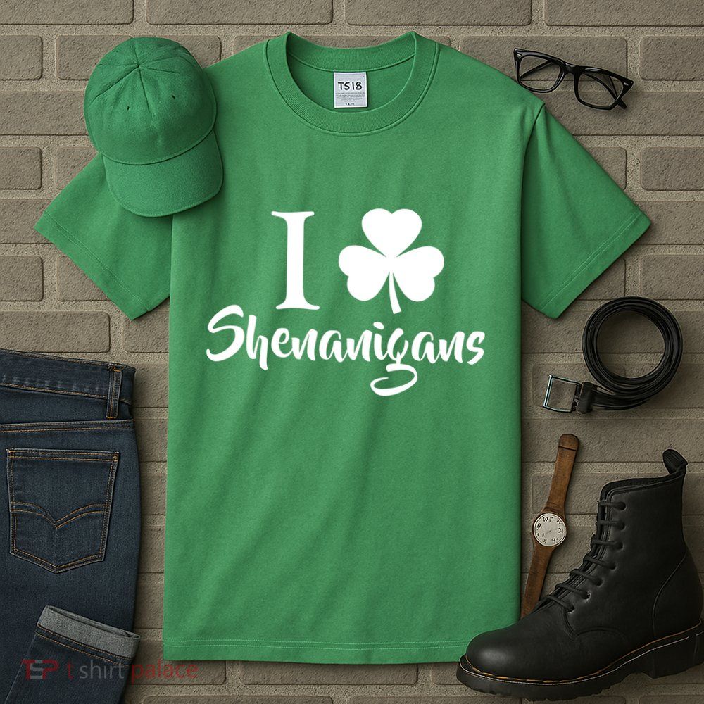 I Clover Shenanigans Irish Shamrock Tall T-Shirt