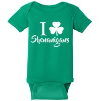 I Clover Shenanigans Irish Shamrock Baby Bodysuit