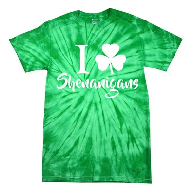 I Clover Shenanigans Irish Shamrock Tie-Dye T-Shirt