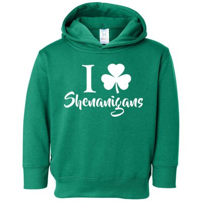 I Clover Shenanigans Irish Shamrock Toddler Hoodie