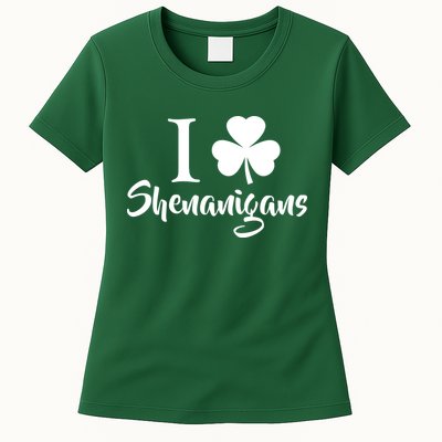 I Clover Shenanigans Irish Shamrock Womens T-Shirt