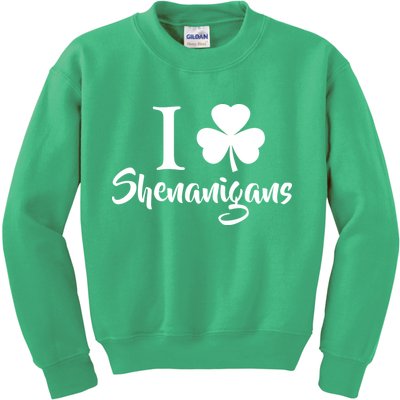 I Clover Shenanigans Irish Shamrock Kids Sweatshirt