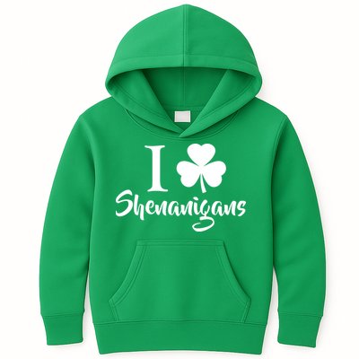 I Clover Shenanigans Irish Shamrock Kids Hoodie
