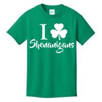 I Clover Shenanigans Irish Shamrock Kids T-Shirt