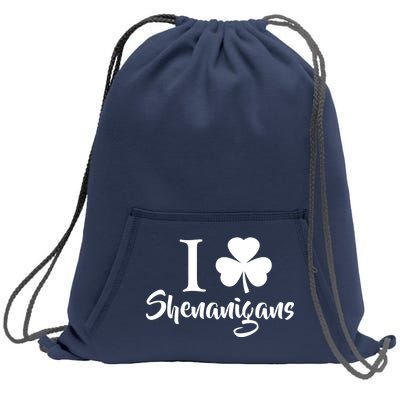 I Clover Shenanigans Irish Shamrock Sweatshirt Cinch Pack Bag