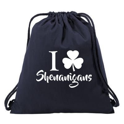 I Clover Shenanigans Irish Shamrock Drawstring Bag