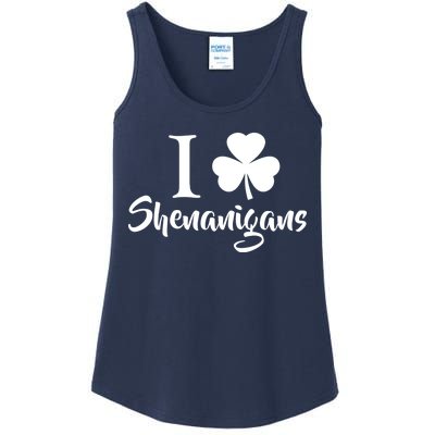 I Clover Shenanigans Irish Shamrock Ladies Essential Tank