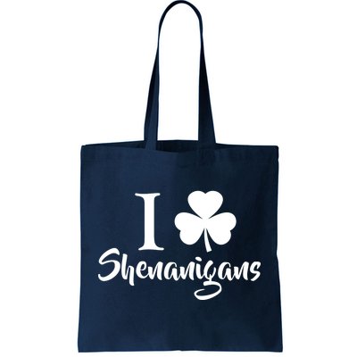 I Clover Shenanigans Irish Shamrock Tote Bag