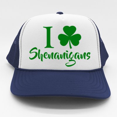 I Clover Shenanigans Irish Shamrock Trucker Hat