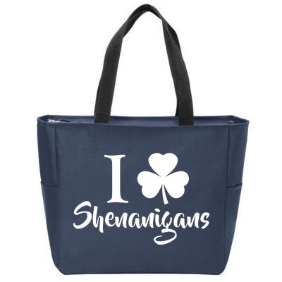 I Clover Shenanigans Irish Shamrock Zip Tote Bag