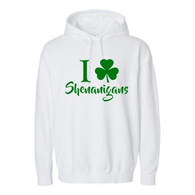 I Clover Shenanigans Irish Shamrock Garment-Dyed Fleece Hoodie