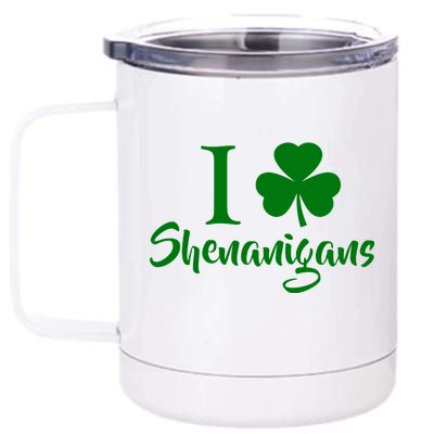 I Clover Shenanigans Irish Shamrock 12 oz Stainless Steel Tumbler Cup