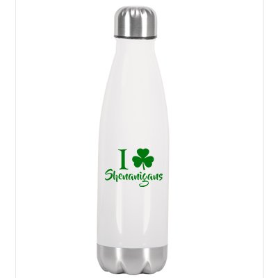 I Clover Shenanigans Irish Shamrock Stainless Steel Insulated Water Bottle