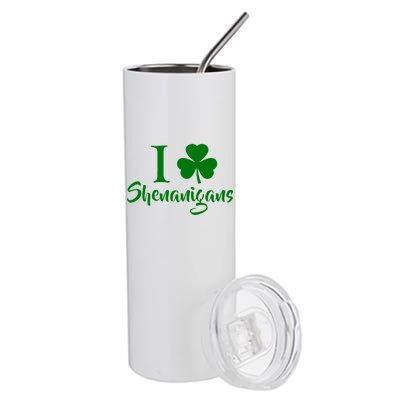 I Clover Shenanigans Irish Shamrock Stainless Steel Tumbler