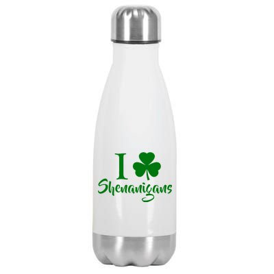 I Clover Shenanigans Irish Shamrock Stainless Steel Insulated Water Bottle