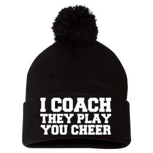 I Coach They Play You Watch Pom Pom 12in Knit Beanie