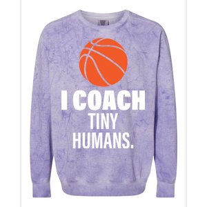 I Coach Tiny Humans Basketball Colorblast Crewneck Sweatshirt