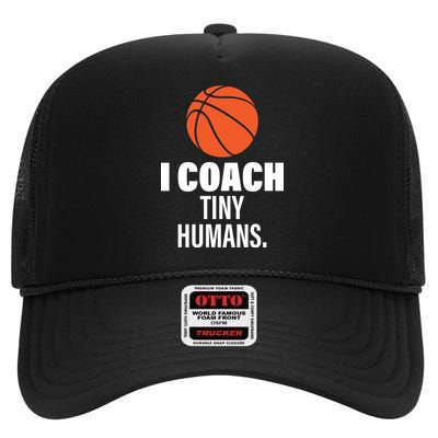 I Coach Tiny Humans Basketball High Crown Mesh Back Trucker Hat