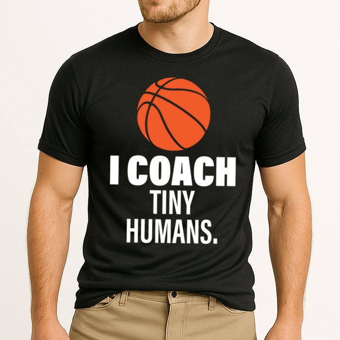 I Coach Tiny Humans Basketball Cooling Performance Crew T-Shirt
