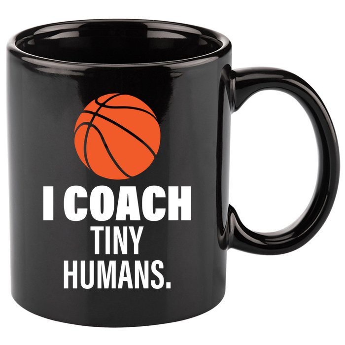 I Coach Tiny Humans Basketball 11oz C Handle Ceramic Mug