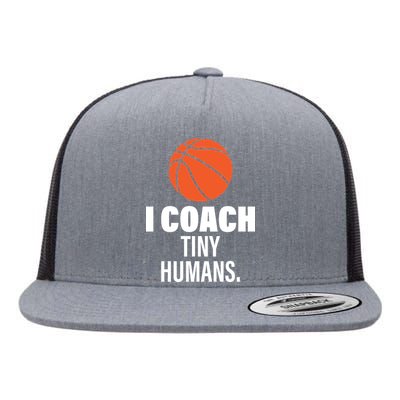 I Coach Tiny Humans Basketball Flat Bill Trucker Hat