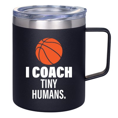 I Coach Tiny Humans Basketball 12oz Stainless Steel Coffee Mug