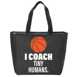 I Coach Tiny Humans Basketball Zip Tote Bag