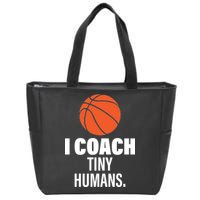 I Coach Tiny Humans Basketball Zip Tote Bag