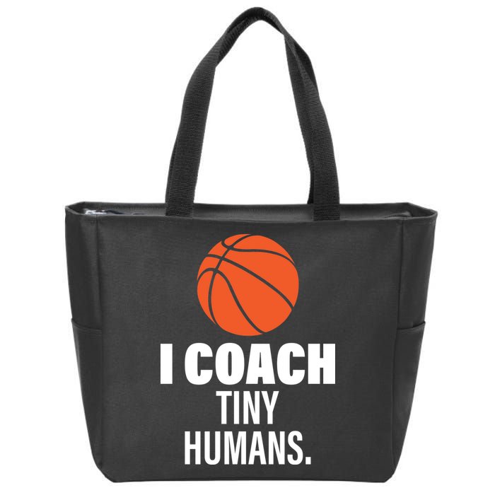 I Coach Tiny Humans Basketball Zip Tote Bag