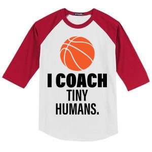 I Coach Tiny Humans Basketball Kids Colorblock Raglan Jersey