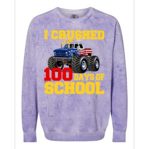 I Crushed 100 Days Of School Colorblast Crewneck Sweatshirt