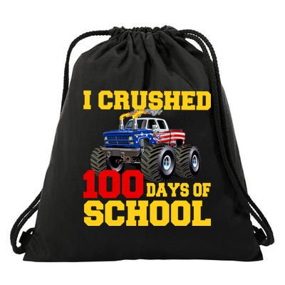 I Crushed 100 Days Of School Drawstring Bag