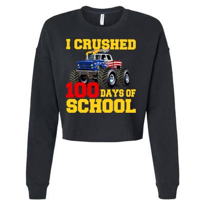 I Crushed 100 Days Of School Cropped Pullover Crew