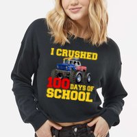 I Crushed 100 Days Of School Cropped Pullover Crew