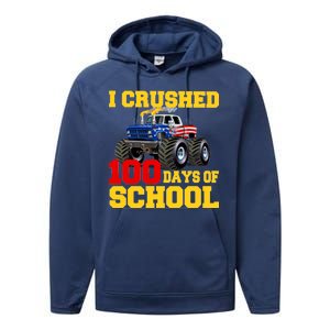 I Crushed 100 Days Of School Performance Fleece Hoodie