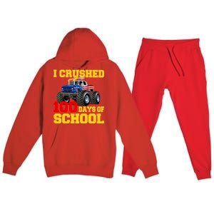 I Crushed 100 Days Of School Premium Hooded Sweatsuit Set