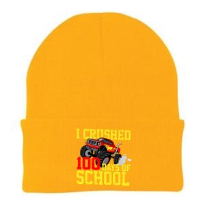 I Crushed 100 Days Of School Monster Truck Knit Cap Winter Beanie