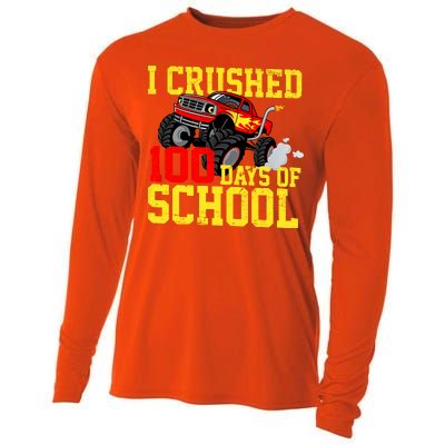 I Crushed 100 Days Of School Monster Truck Cooling Performance Long Sleeve Crew