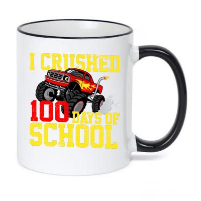 I Crushed 100 Days Of School Monster Truck 11oz Black Color Changing Mug