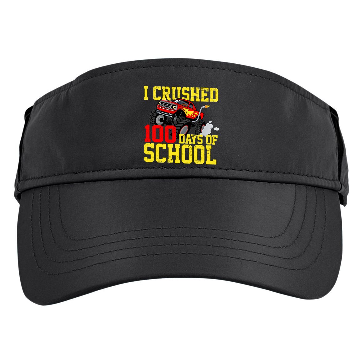 I Crushed 100 Days Of School Monster Truck Adult Drive Performance Visor